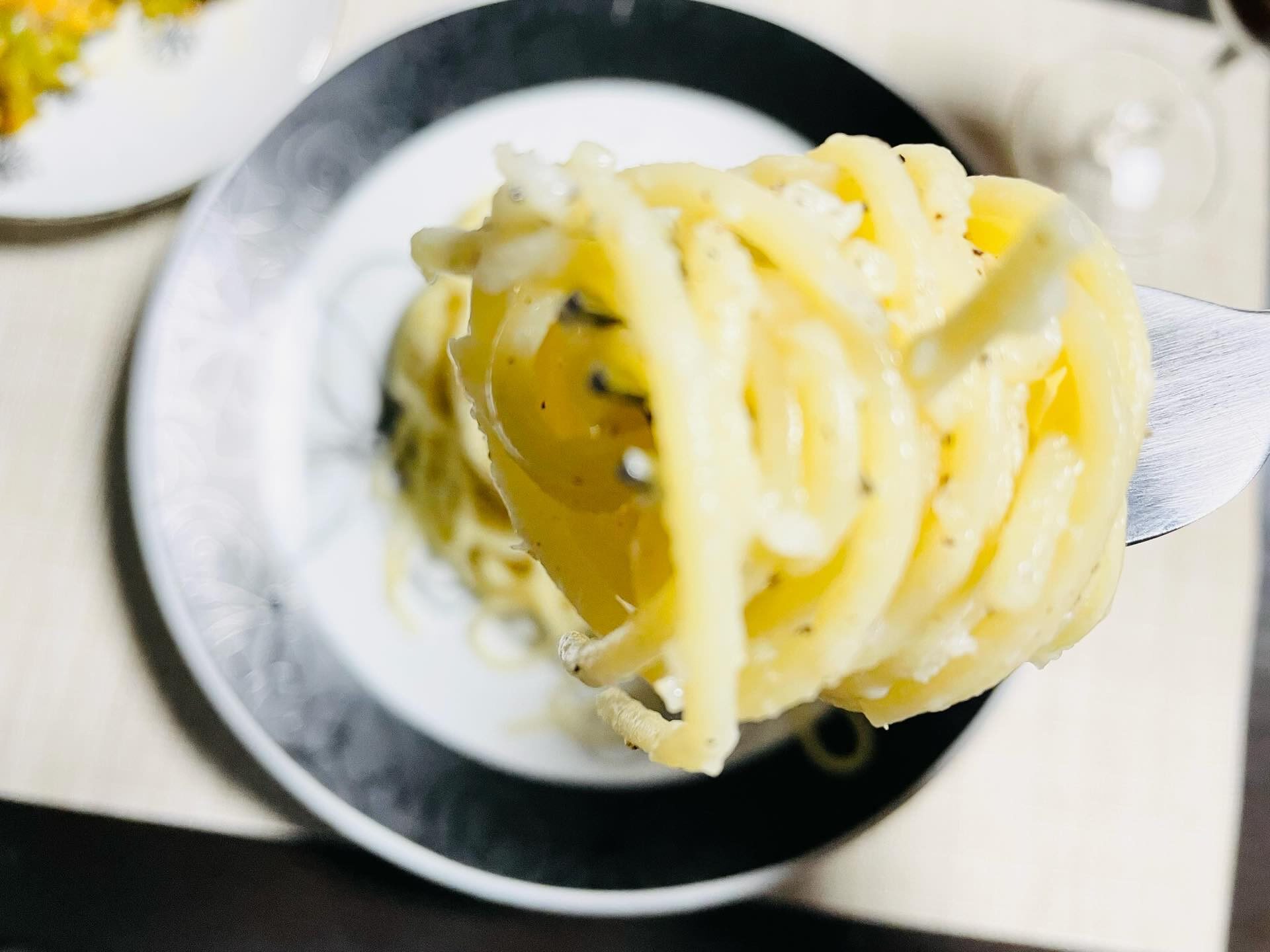 チーズと胡椒のパスタ【パスタ・カーチョ・エ・ぺぺ】の調理工程３