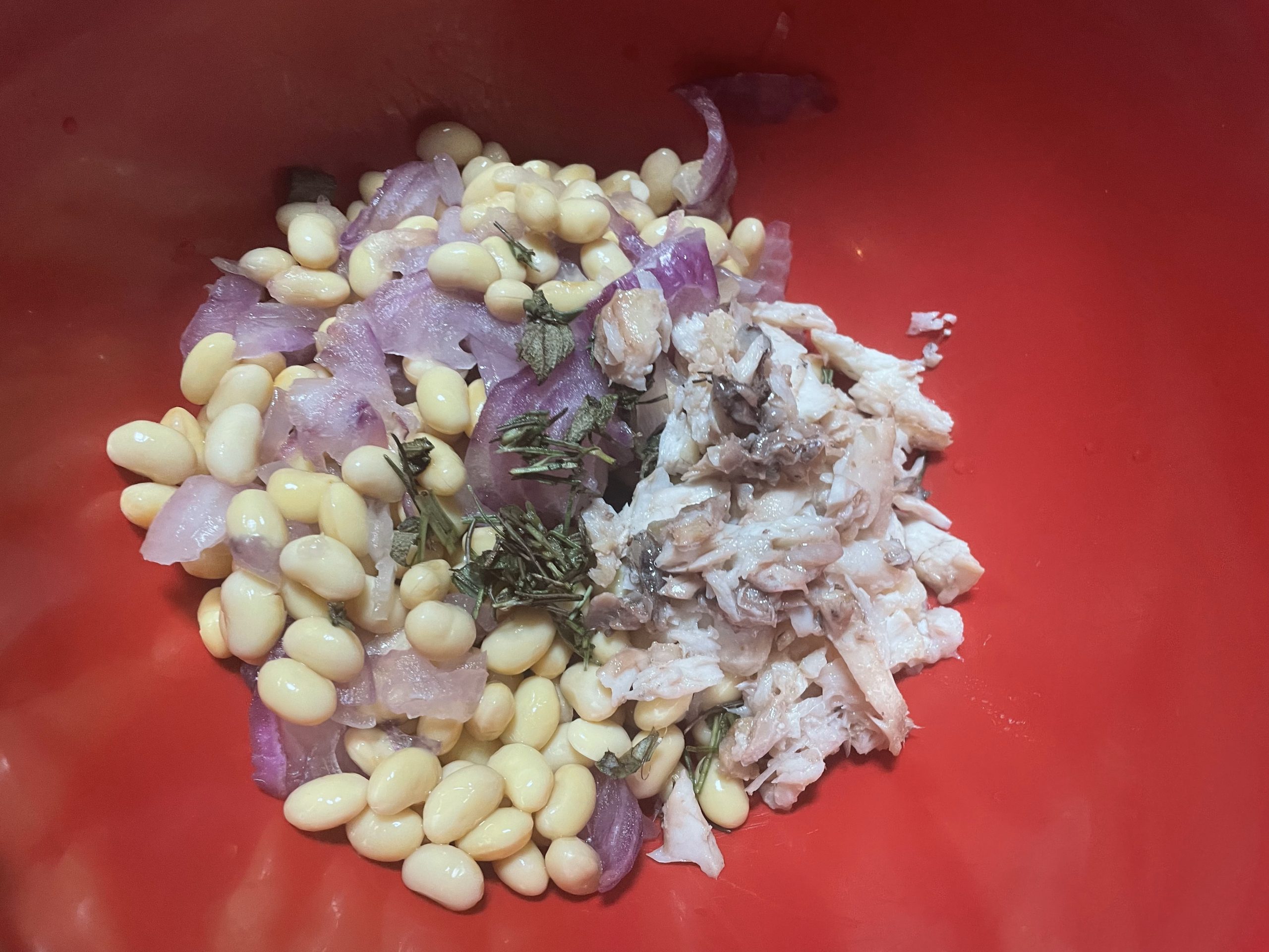 豆と鯛のサラダ【インサラタ・ディ・ファジョリ・エ・オラタ】の調理工程３